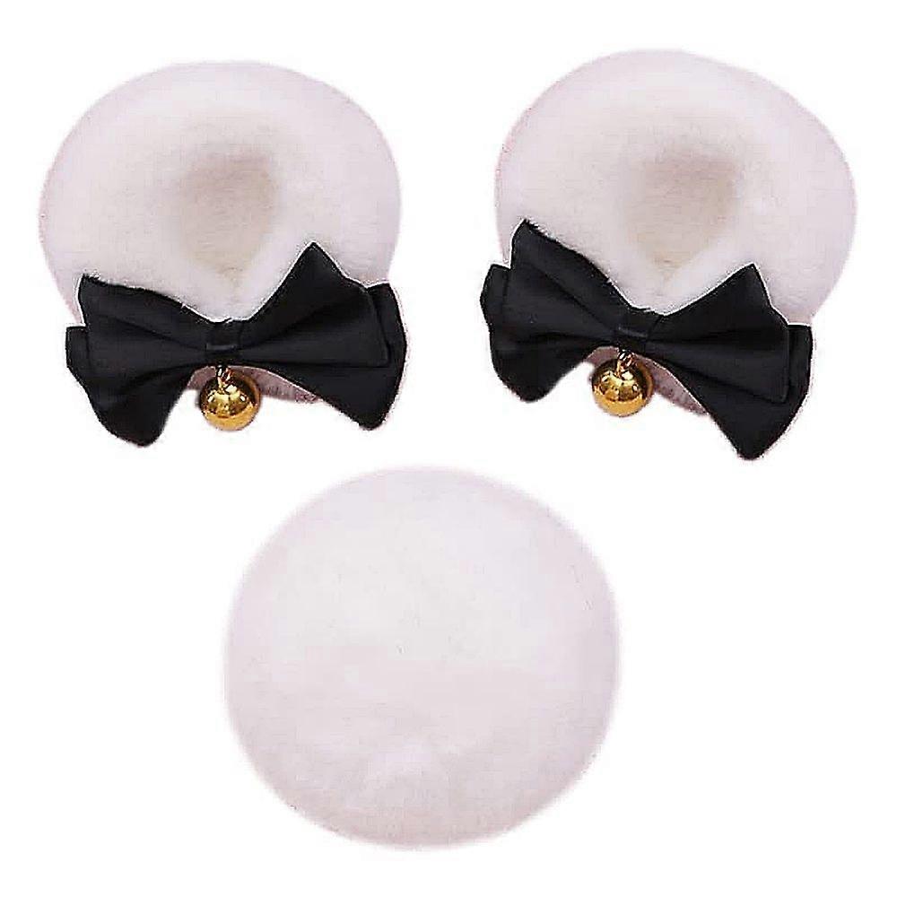 フェイクファーベアの耳弓ヘアクリップラウンドアニマルテール毛皮のようなヘアピンハロウィーンパーティーコスチュームセット