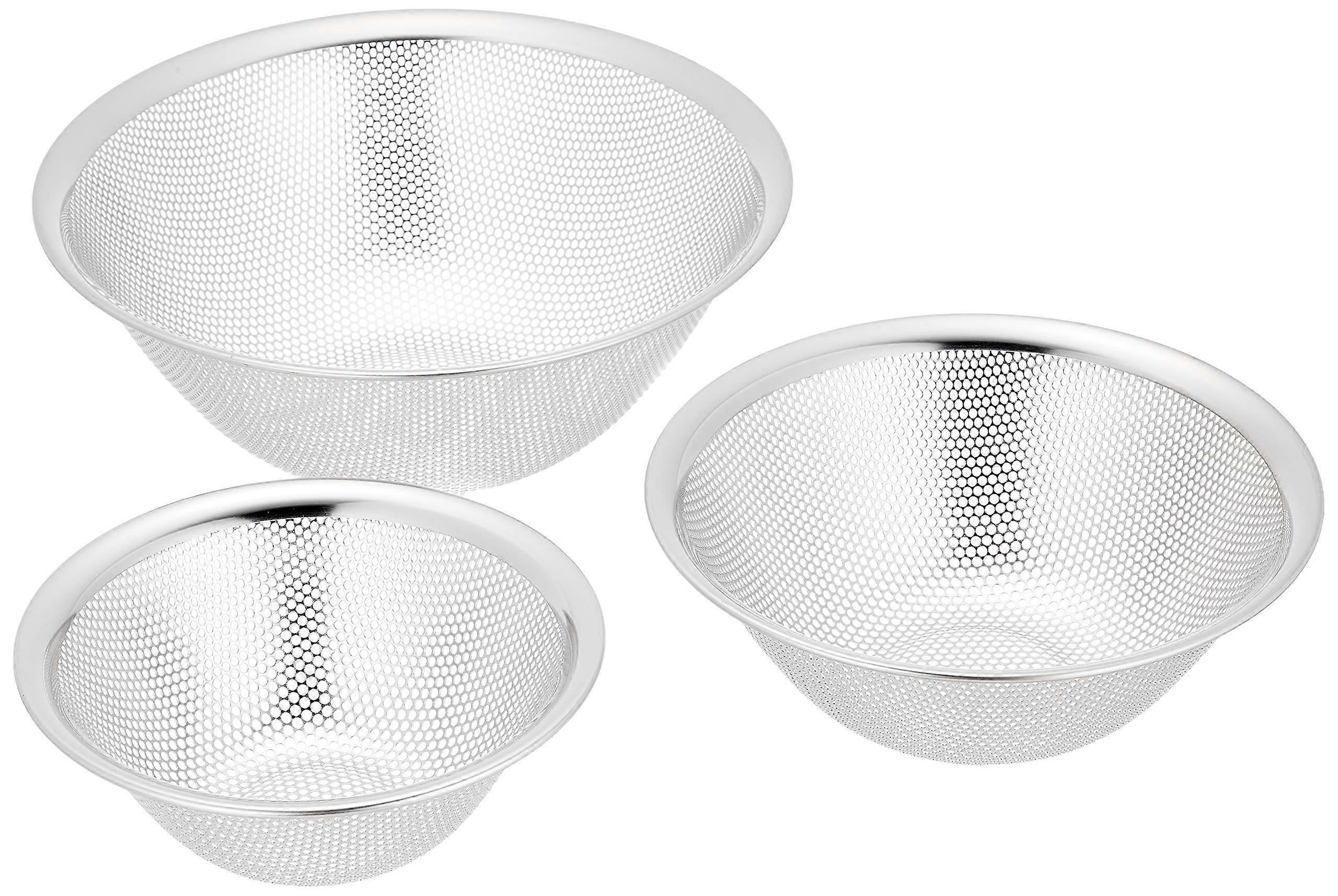Punching Strainer 6.4 Inches, Tsubamesanjo Stainless Steel Kitchen Strainer for Enhanced Drainage and Easy Cleaning