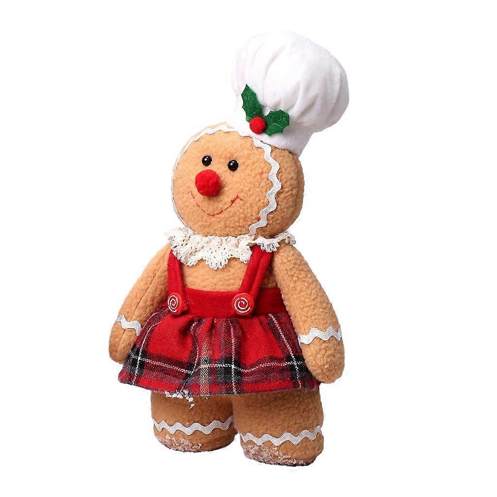 Lovely GingerbreadMan Doll Window Display Plush Figure Toy Holiday Decoration
