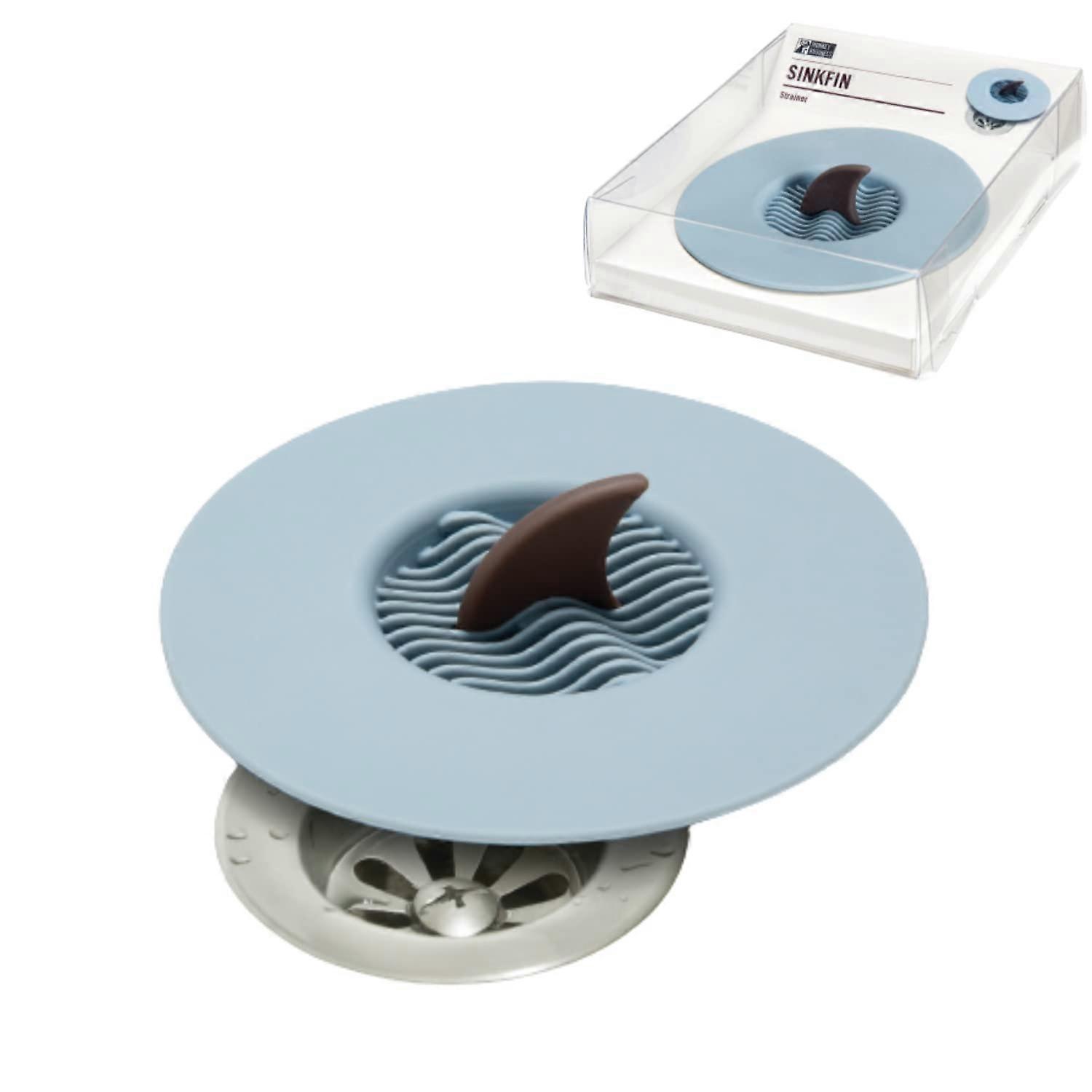 Sinkfin Drain Strainer Sharkfin Design Compatible with Most Sinks 11x11x1.1 cm Stainless Steel Kitchen Accessory