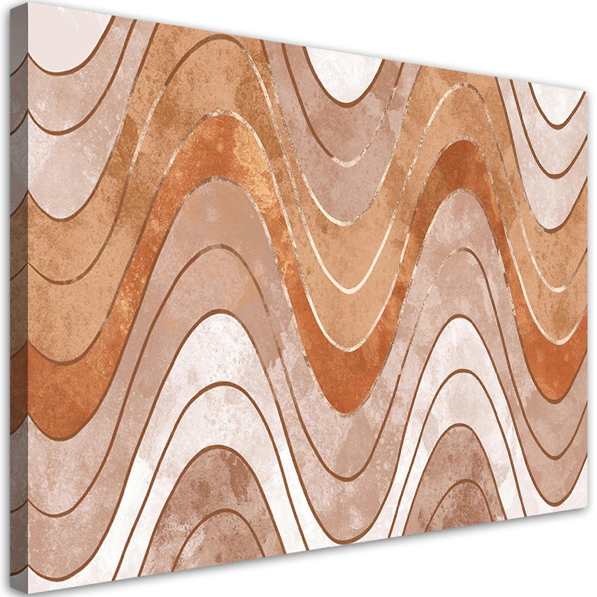 Imprimare pe pânză, Linii ondulate orizontale - 120x80