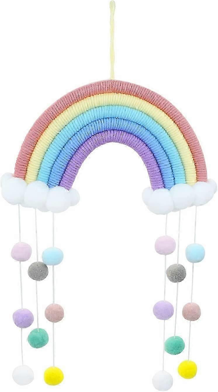 Rainbow Tapestry Clouds, Hand-Woven Hanging Decor (Cloud)