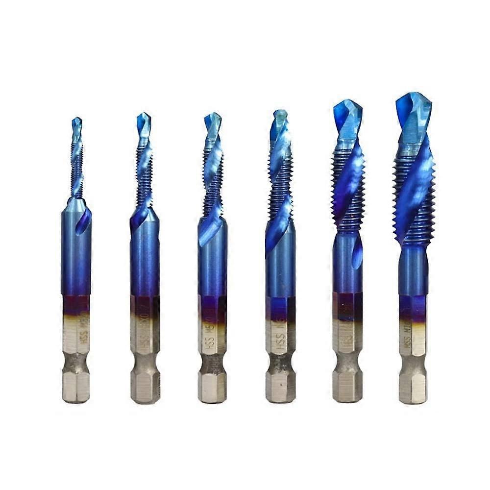Titanium Plated HSS Metric Tap Drill Bits Set M3 M4 M5 M6 M8 M10 Hex Shank Hand Tools Golden Color