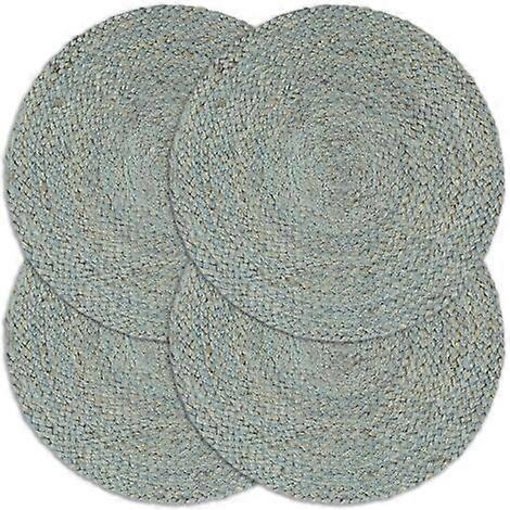 Placemats 4 pcs Plain Olive Green 30 cm Round Jute