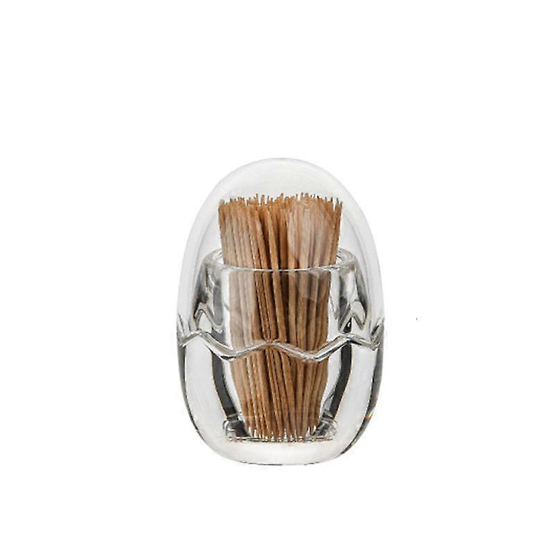 Transparent toothpick bottle round square toothpick holder (2 pieces)