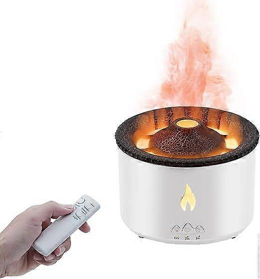 Umidificatore vulcano con nebbia di medusa, diffusore di fiamma per camera da letto con luce notturna a fiamma e telecomando per camera da letto
