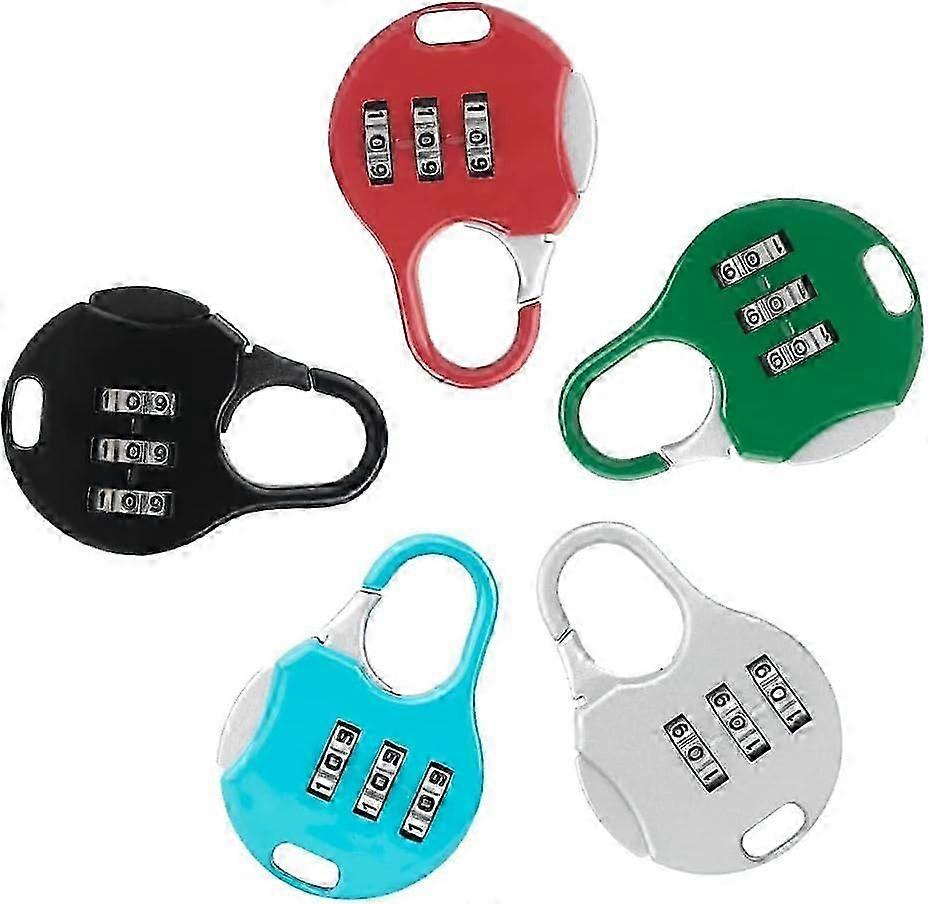 Combination Lock, Combination Padlock, 5 Pieces Mini Code Locks, Colorful Travel