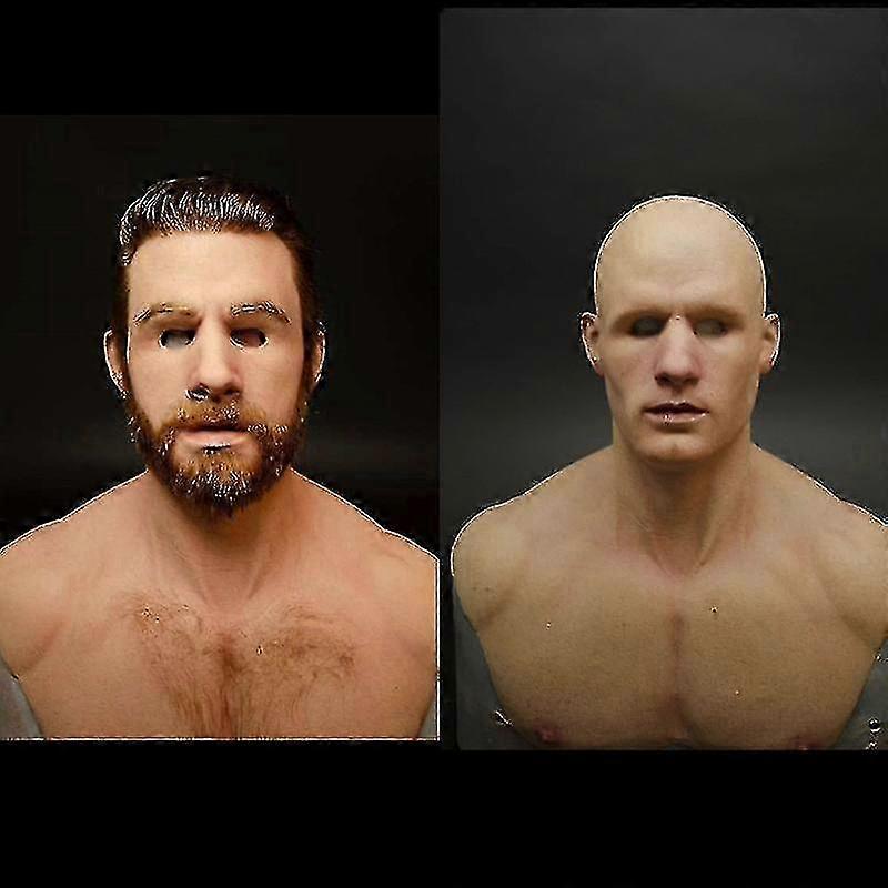Latex Man Face Cover Male Disguise Cosplay Halloween Party Prop