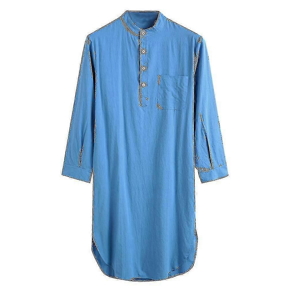 Erkek için Sleepshirt Pamuklu Gece Gömleği