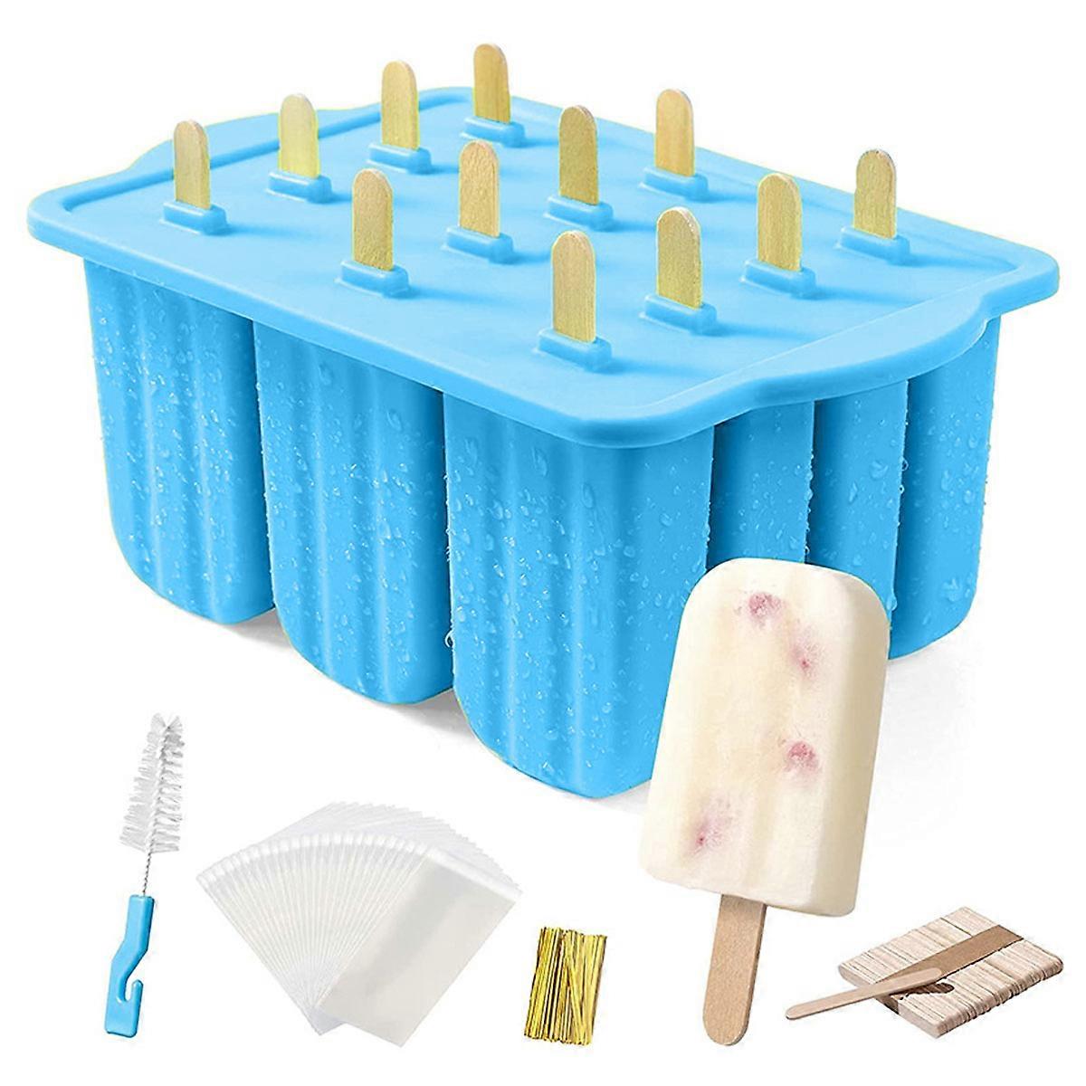 DIY popsicle mold - D blue + accessories + box