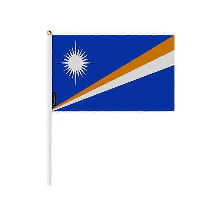 Set of Mini Flags – Marshall Islands – 14 x 21 cm – Handheld – Polyester - 100 pieces