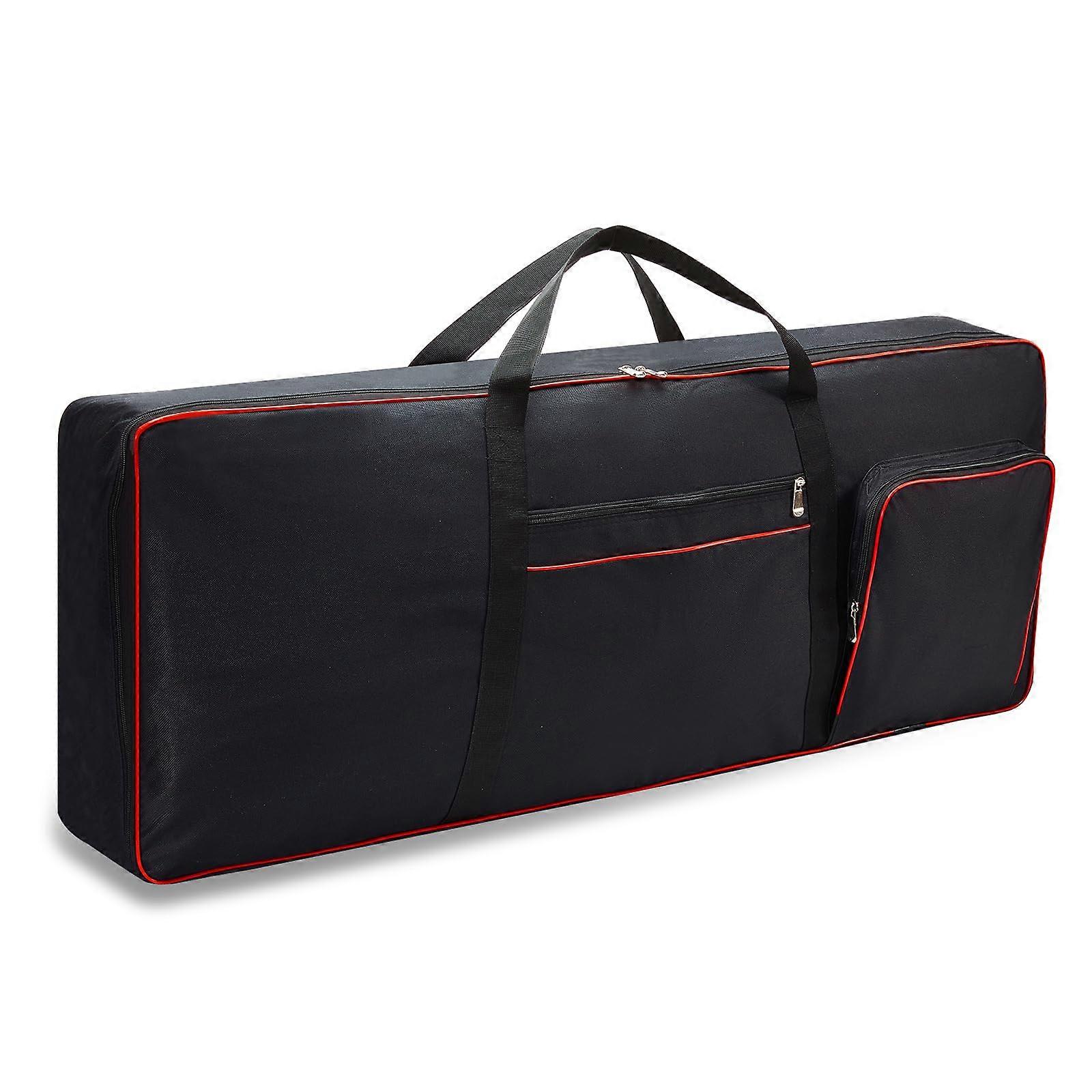 61 Key Keyboard Case, 600D Oxford Bag Cloth with 10mm Padded,40.1'x15.7'x4.7 BlackRed