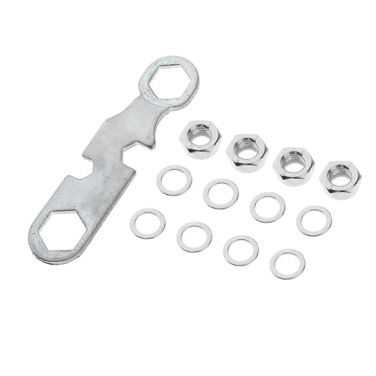 Skateboard Truck Rebuild Kit Washers M8 Nuts and Wrench Tool-color: Silver