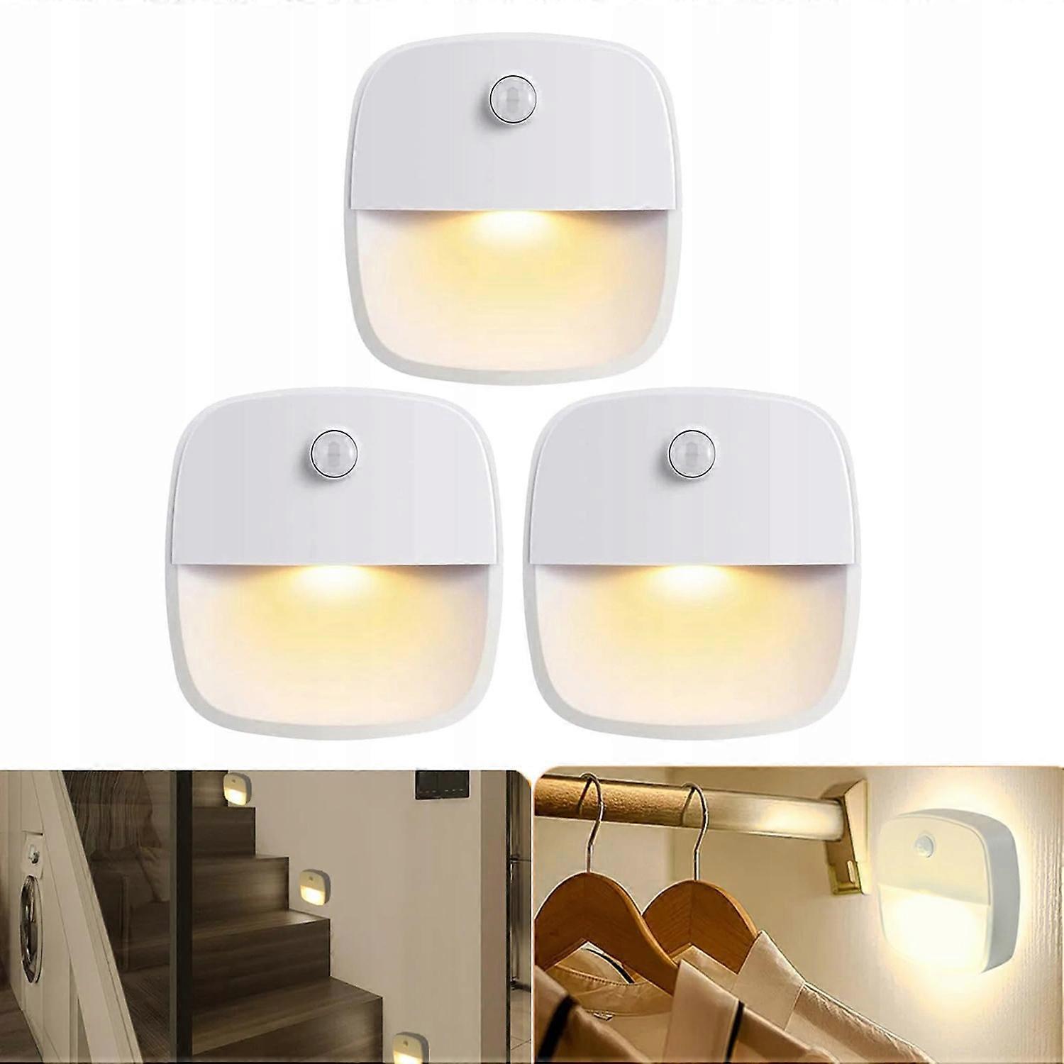 Battery Lamp With Motion Sensor Wireless Led 3 Pcs
