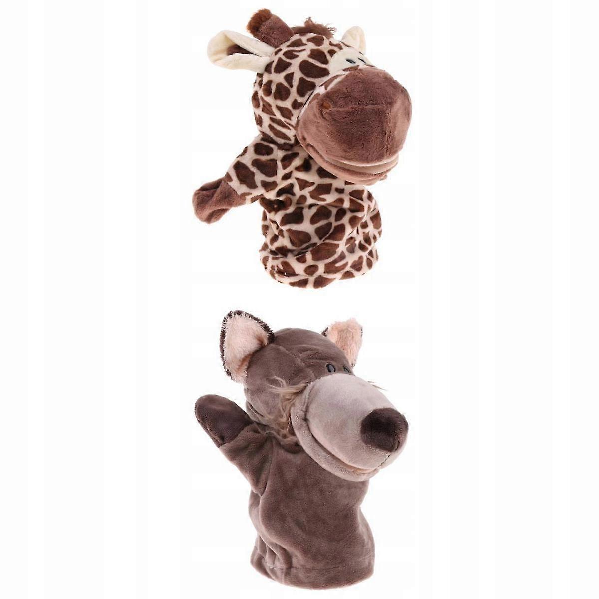 2 Pieces Cartoon Animal Finger Puppets Soft Plush