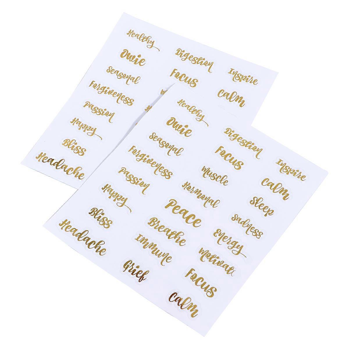 Creative Essential Oil Bottle Labels 5 Sheets Self Adhesive Stickers for Aromatherapy Organization