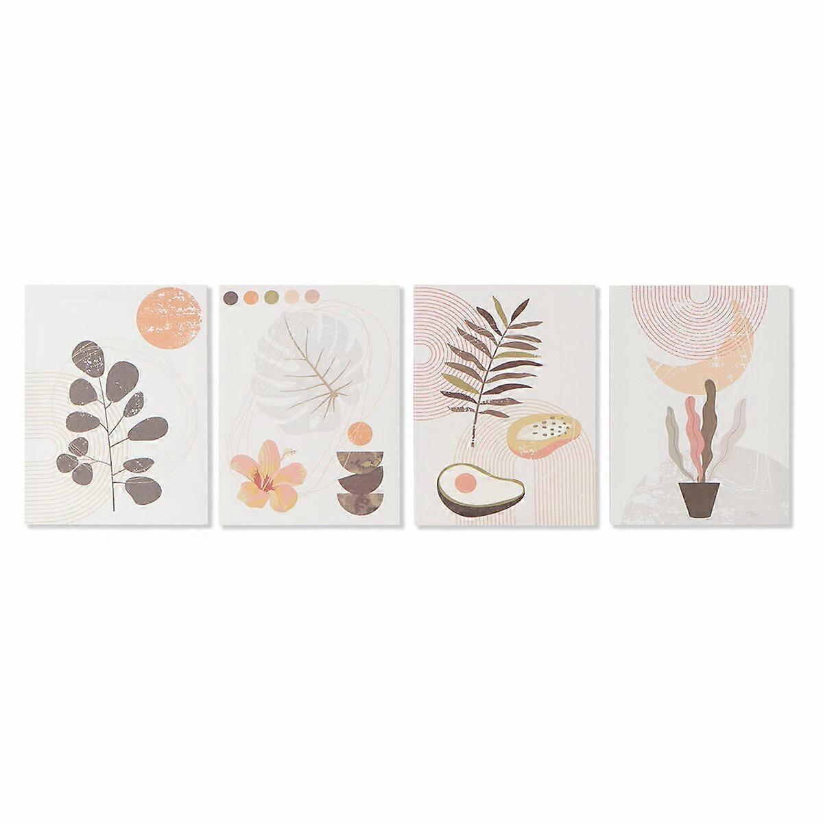 Canvas DKD Home Decor Canvas MDF Wood 30 x 1,8 x 40 cm (4 Pieces)