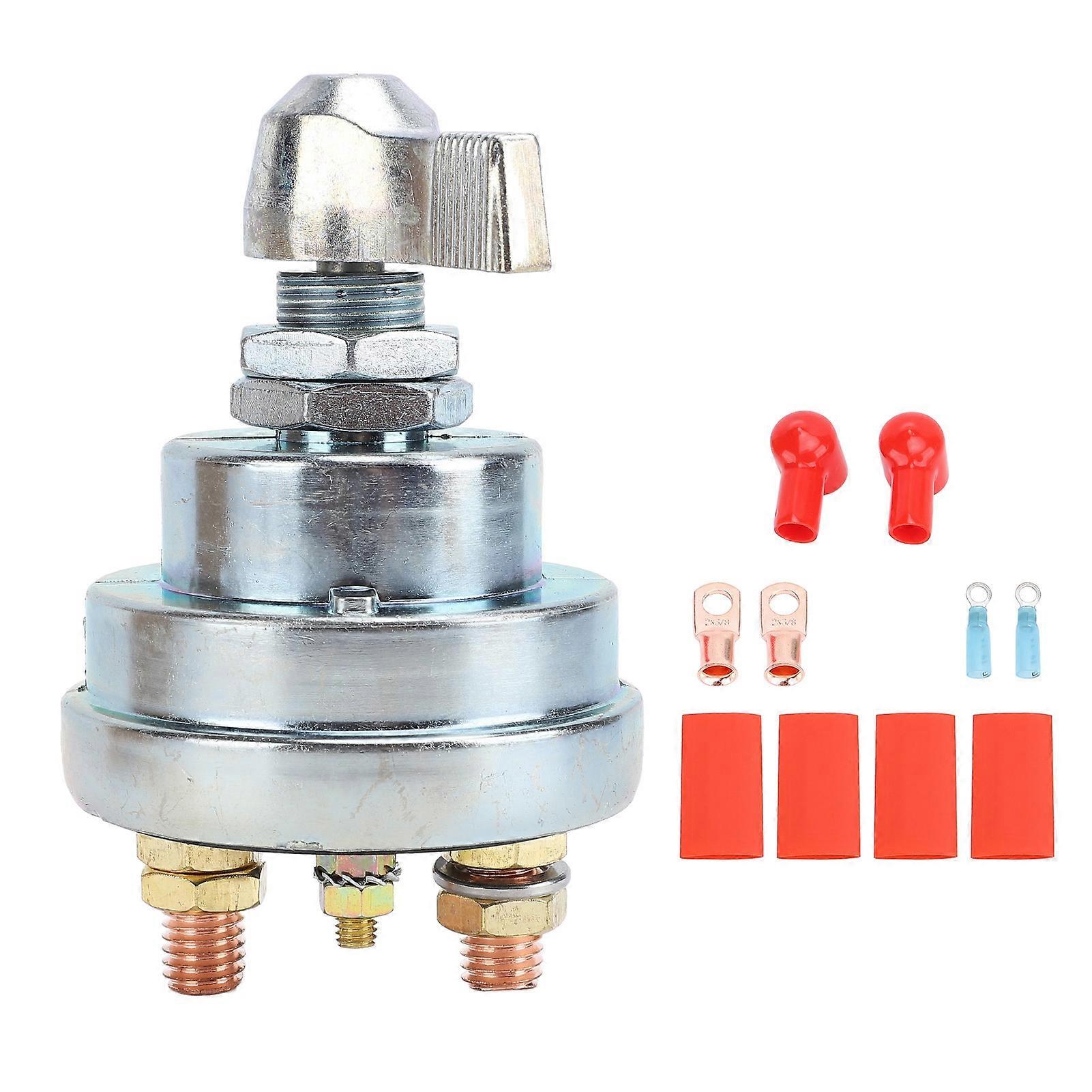 Battery Disconnect Switch DC12V-24V 4-Post DPST Main Power Cut-Off Durable Metal Construction Easy Installation for High-Performance Vehicle