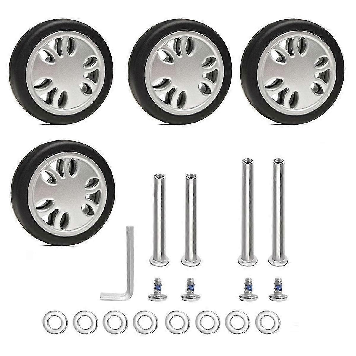 4PC Suitcase Replacement Wheels 51mm X 18mm Spinner Wheel