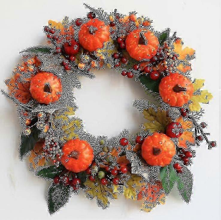 Fall Door Wreath Fall Maple Leaf Berry Pumpkin Wreath