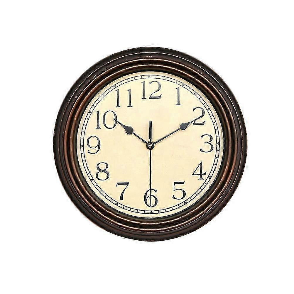 Retro Wall Clock Round Clock Decorative Wall Clock Non-ticking Clock Wall Clock
