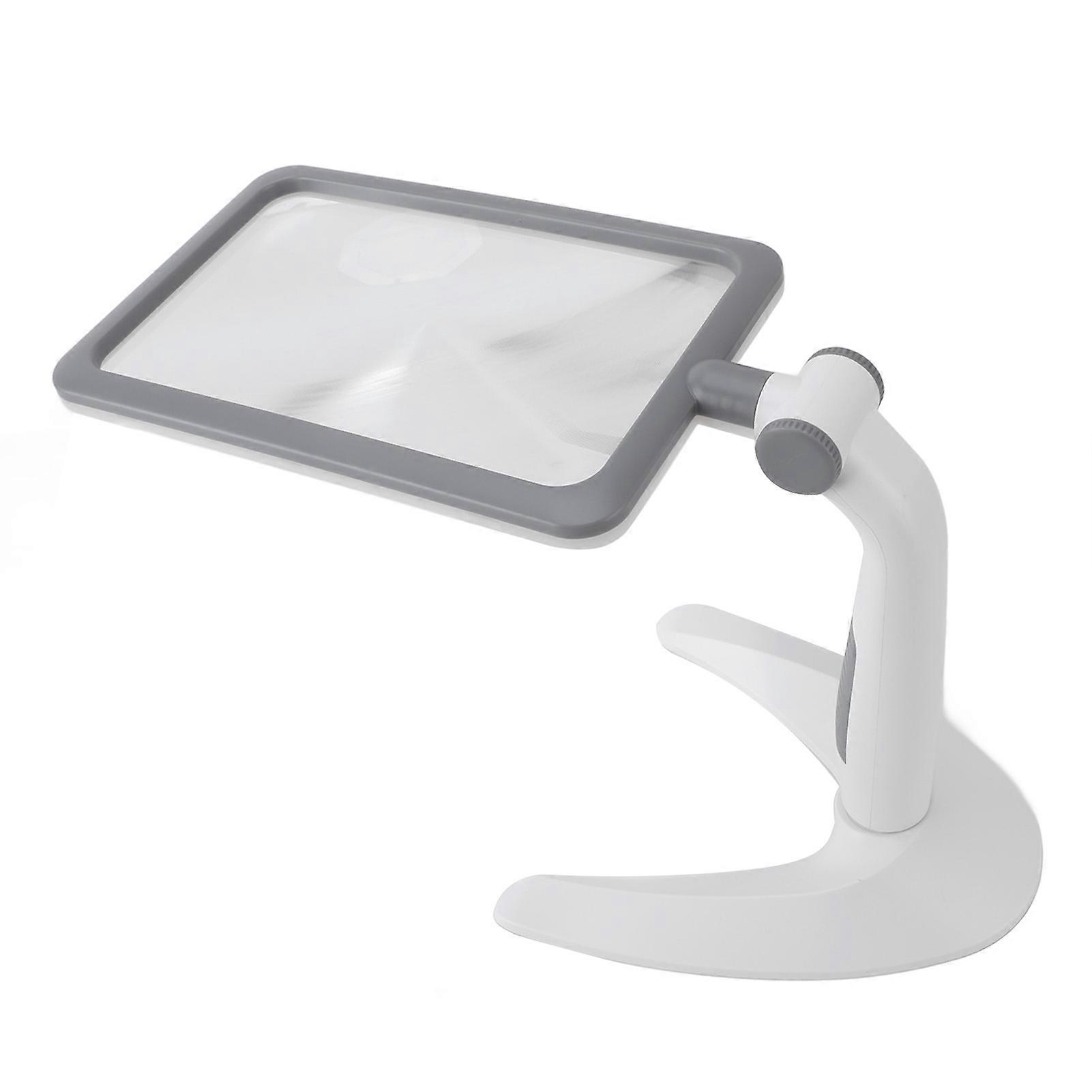 Magnifying Glass with Light Stand 48 LEDs 2.5X Rotating 3 Color Temp Adjustable Magnifier for Reading Seniors Low Vision White 