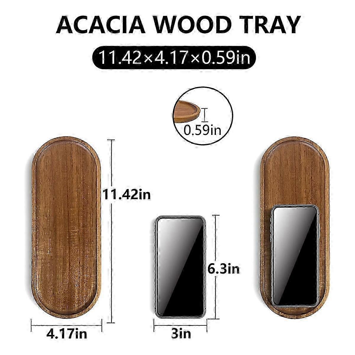 4Pack Wood Serving Trays 11.5x4Inch