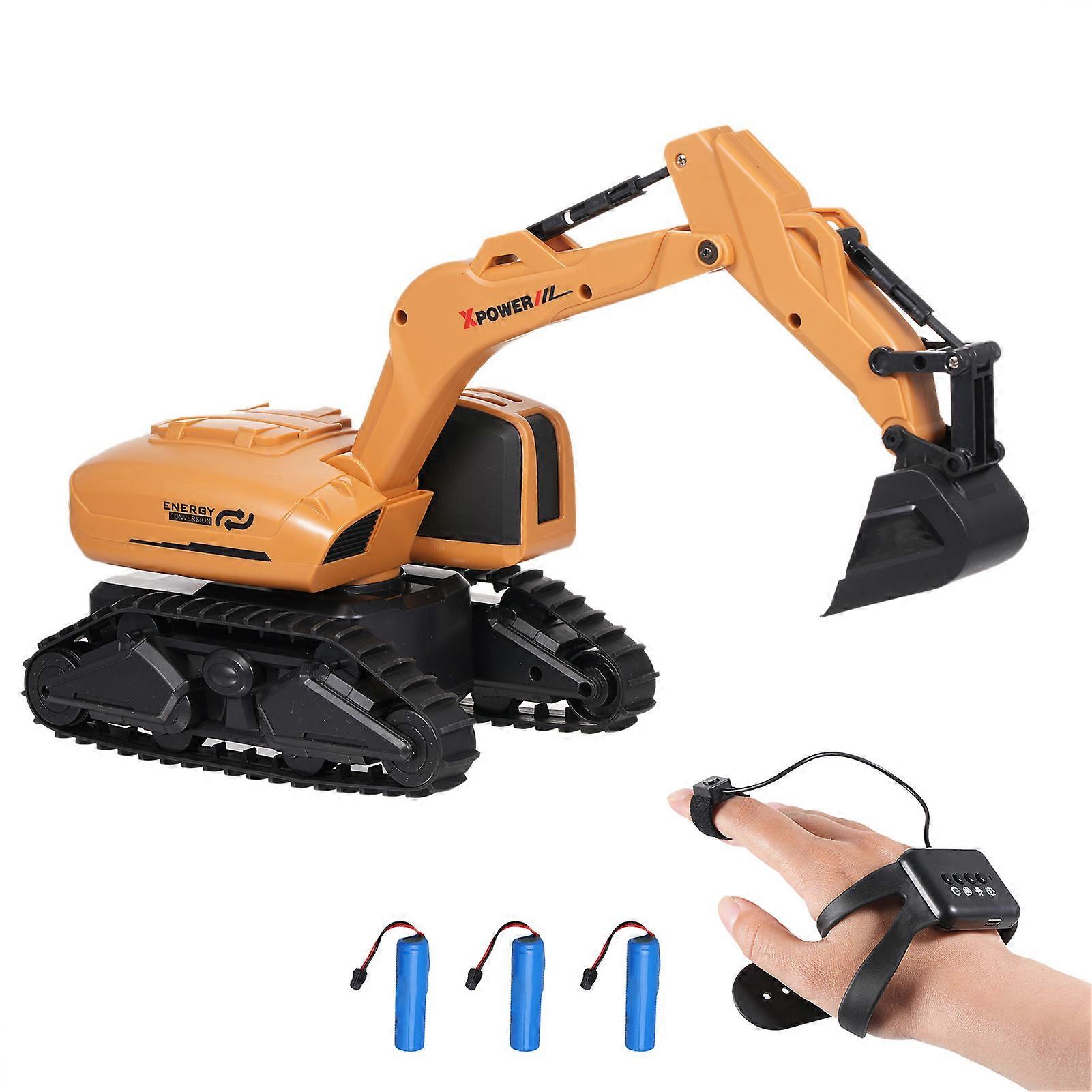 Remote Control Excavator 2.4GHz 1/12 Gesture Sensing Remote Controlled Excavator with Function Flexible Robotic Arm 360 ° Rotating Worktable Automati