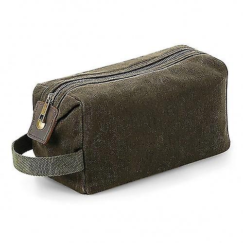 クアドラ ヘリテージ レザー アクセントワックスキャンバス ウォッシュ バッグ