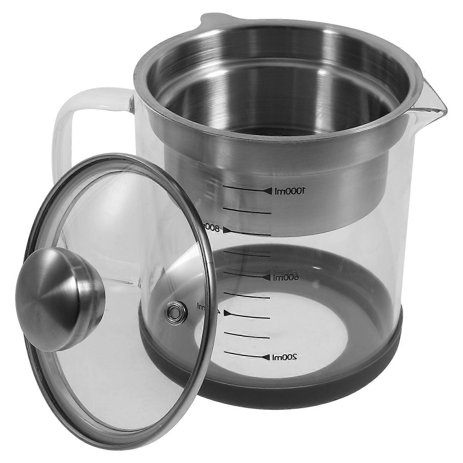 Filtered Tea Jug with Fine Mesh Strainer Versatile Kitchen Pot for Tea, Soybean Milk, Juices, and Soups Easy Pouring Design for Healthy Cooking