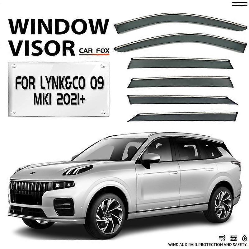 Ισχύει για 4/6Pcs Για: LYNK&CO 09 2021+ Γείσο παραθύρου αυτοκινήτου Στέγαστρα τέντας Παρμπρίζ Πλευρικό παράθυρο Βροχή Σκιά ηλίου Αξεσουάρ αυτοκινήτων