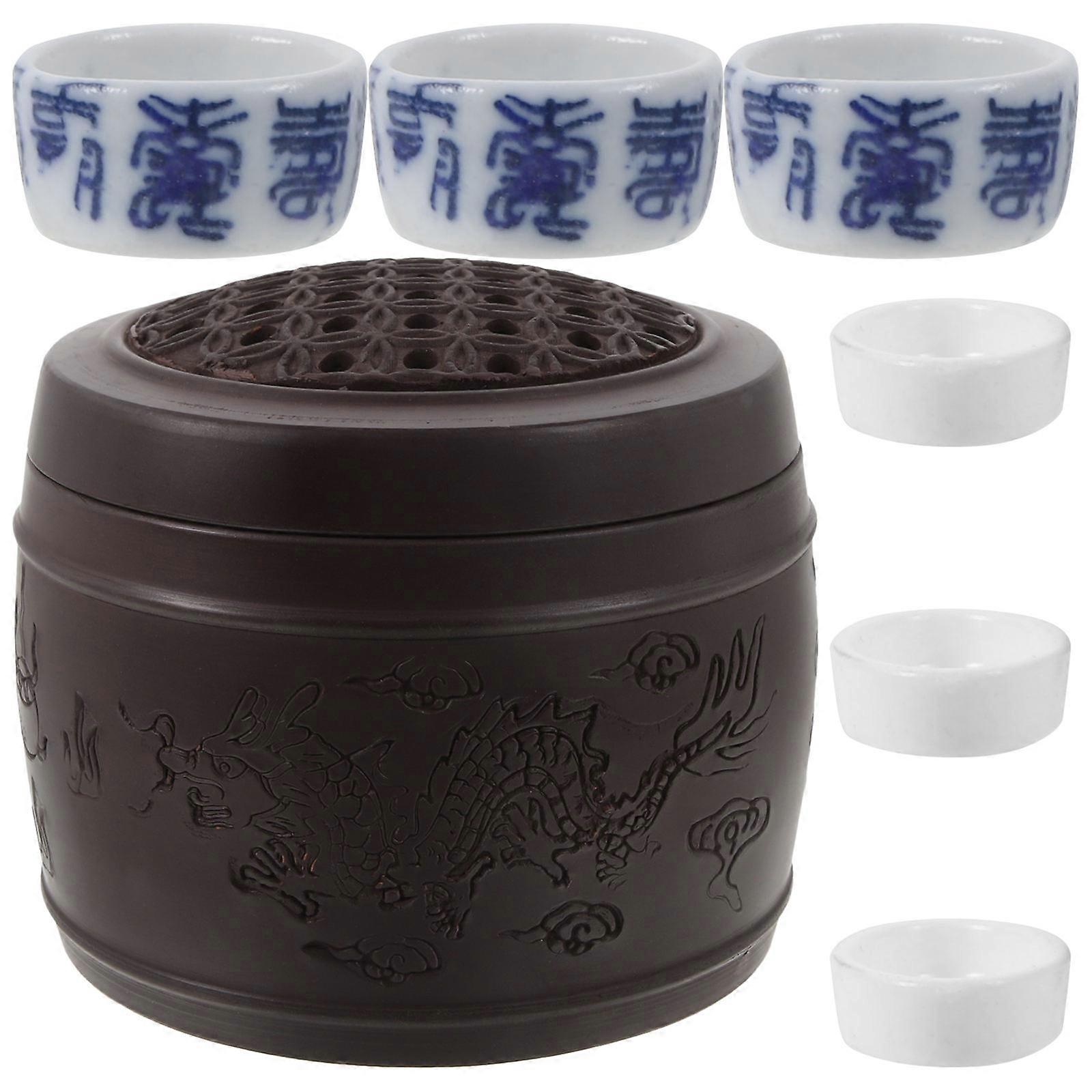 Ceramic Canister For Indoor Use And Collection Storage Dark Red Color 9.00X9.00X7.30CM 1Set