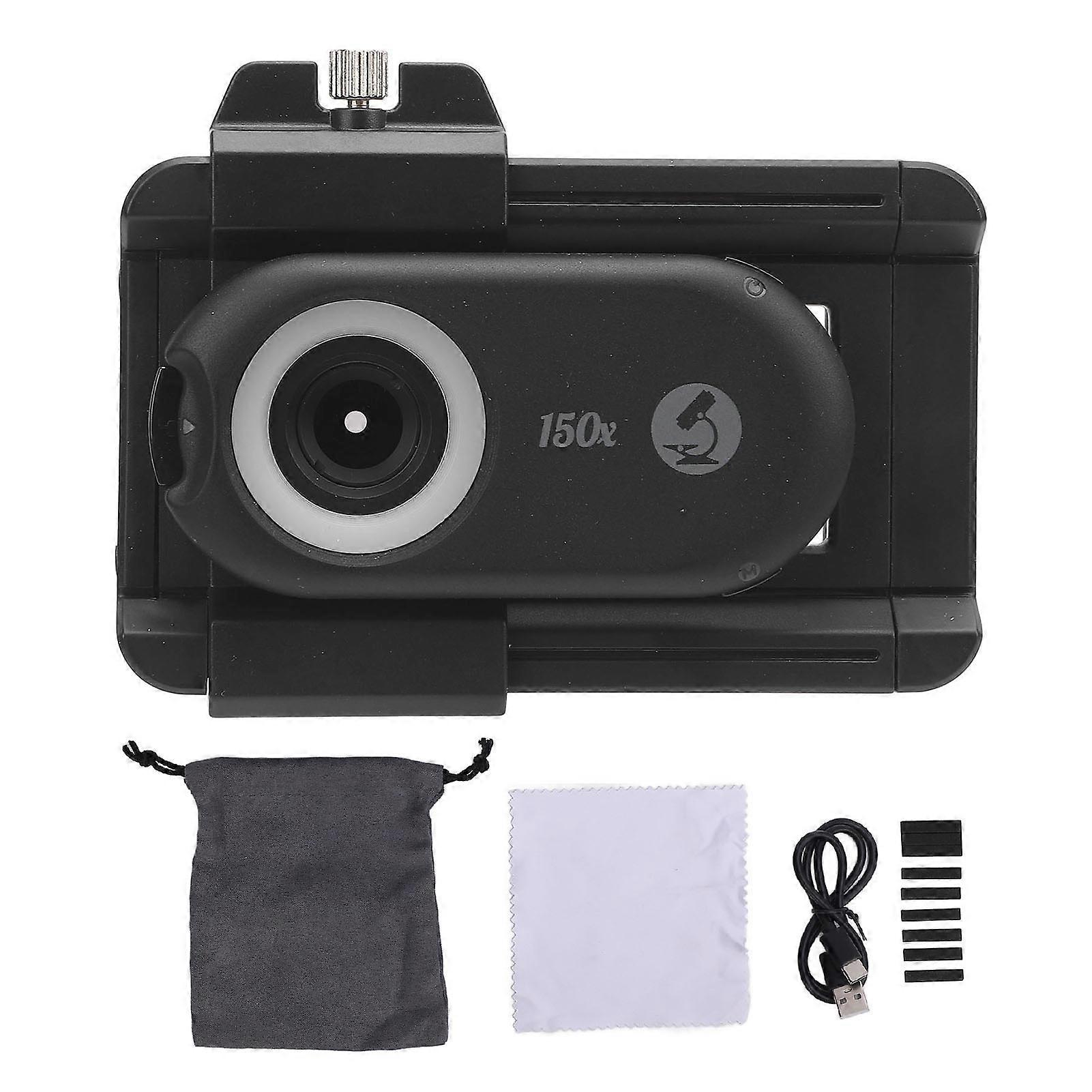 150X Phone Microscope Lens with CPL Filter & LED Light - Portable Clip-On Magnifier