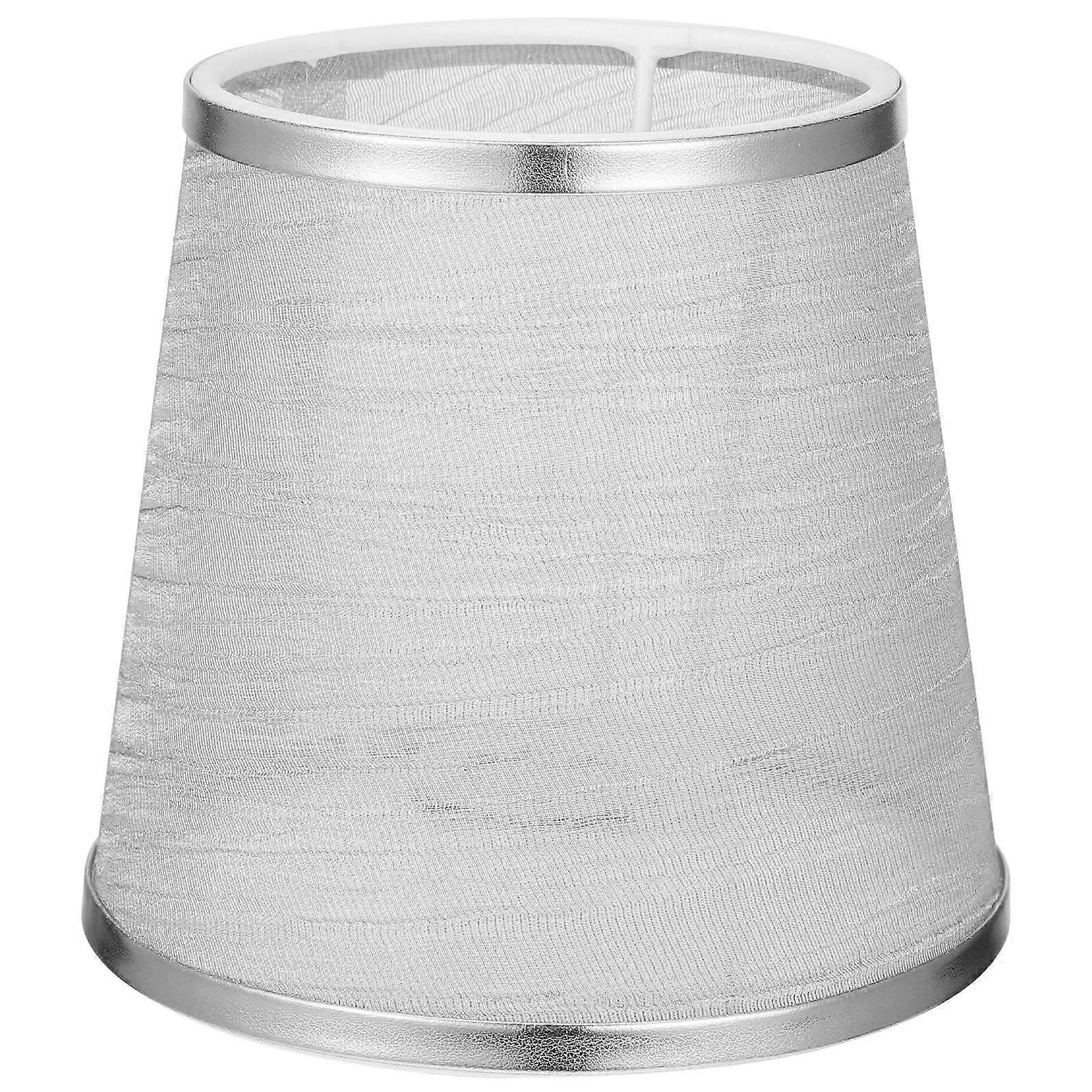 Small Lamp Cover Replacement Lampshade For Bedside Study E14 Silver Round Light Diffusion 1Set