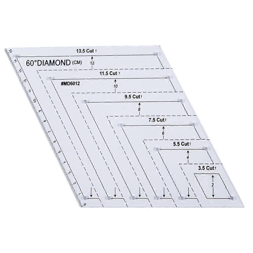 Fabric Quilting Ruler Patchwork Ruler 60 Degree Quilters Acrylic Drawing 1Pcs