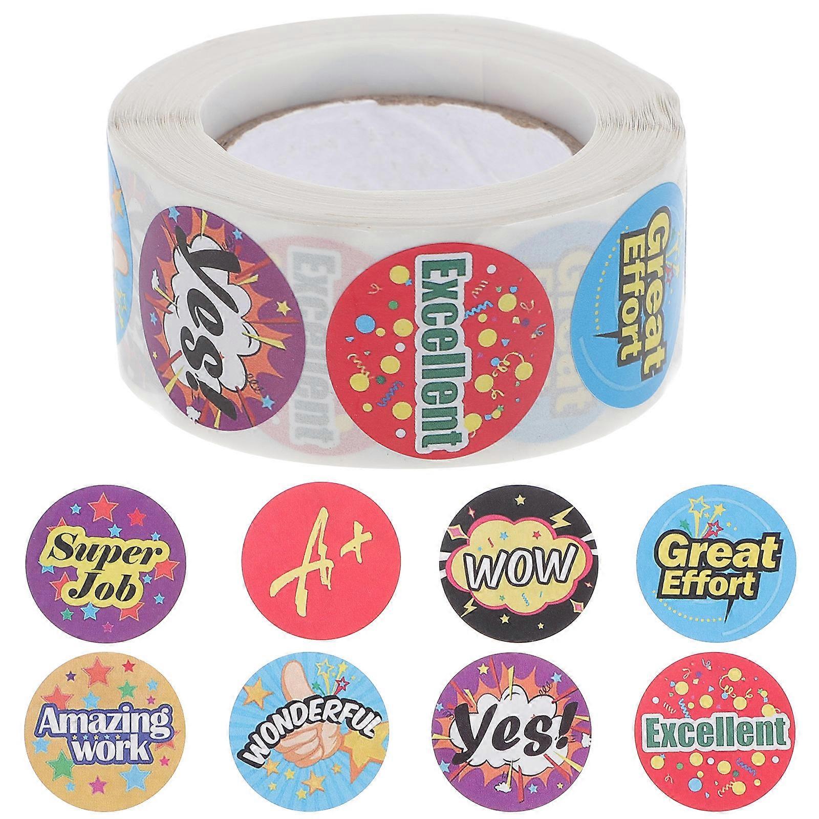 Reward Stickers Roll Motivational Self Adhesive Stickers for Teachers, Creative Classroom Supplies for Encouragement and Craft Projects