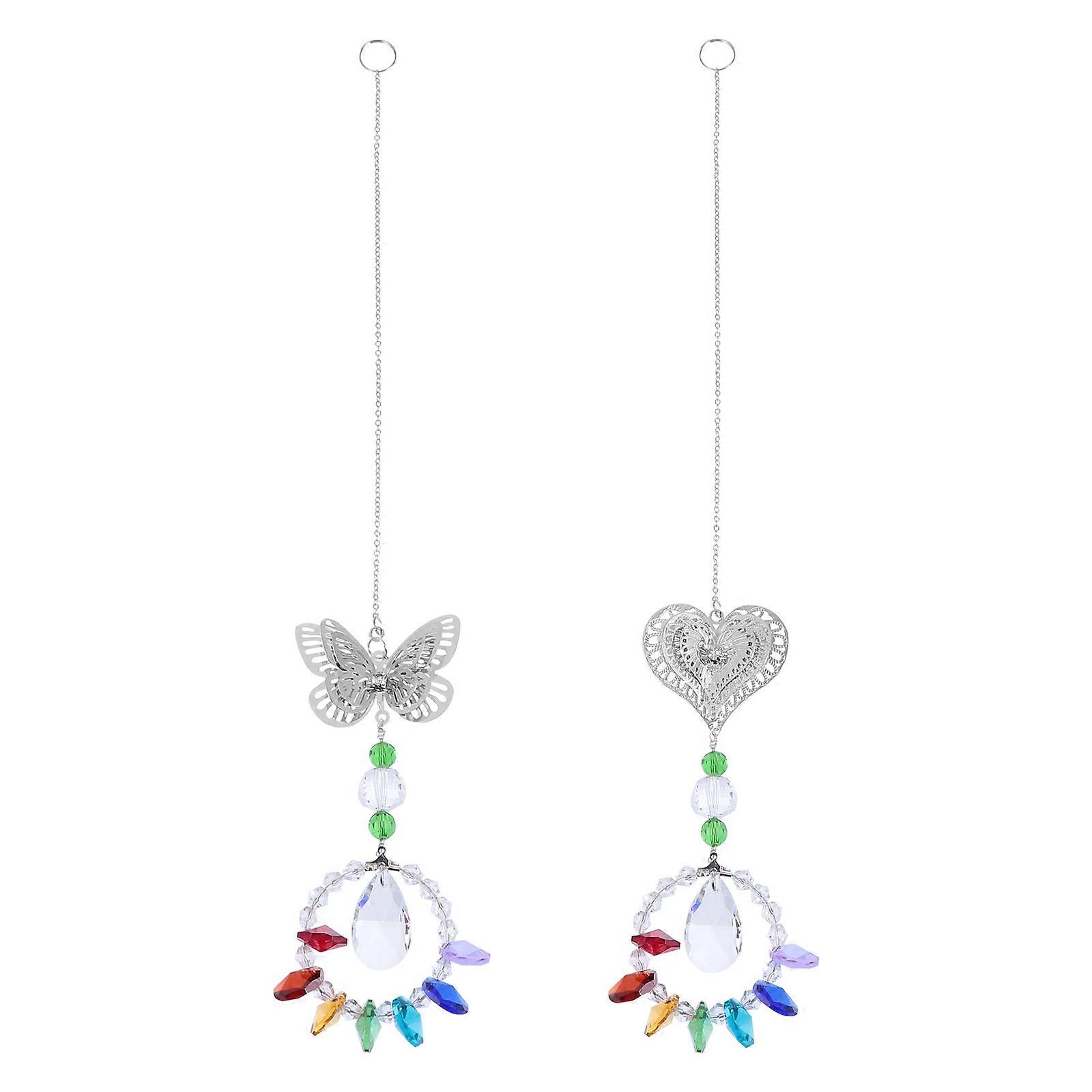 Decorative Hanging Crystal Crystal Butterflies Pendants Lamp Pendants Christmas Tree Decorations 30X6CM Women 2Set
