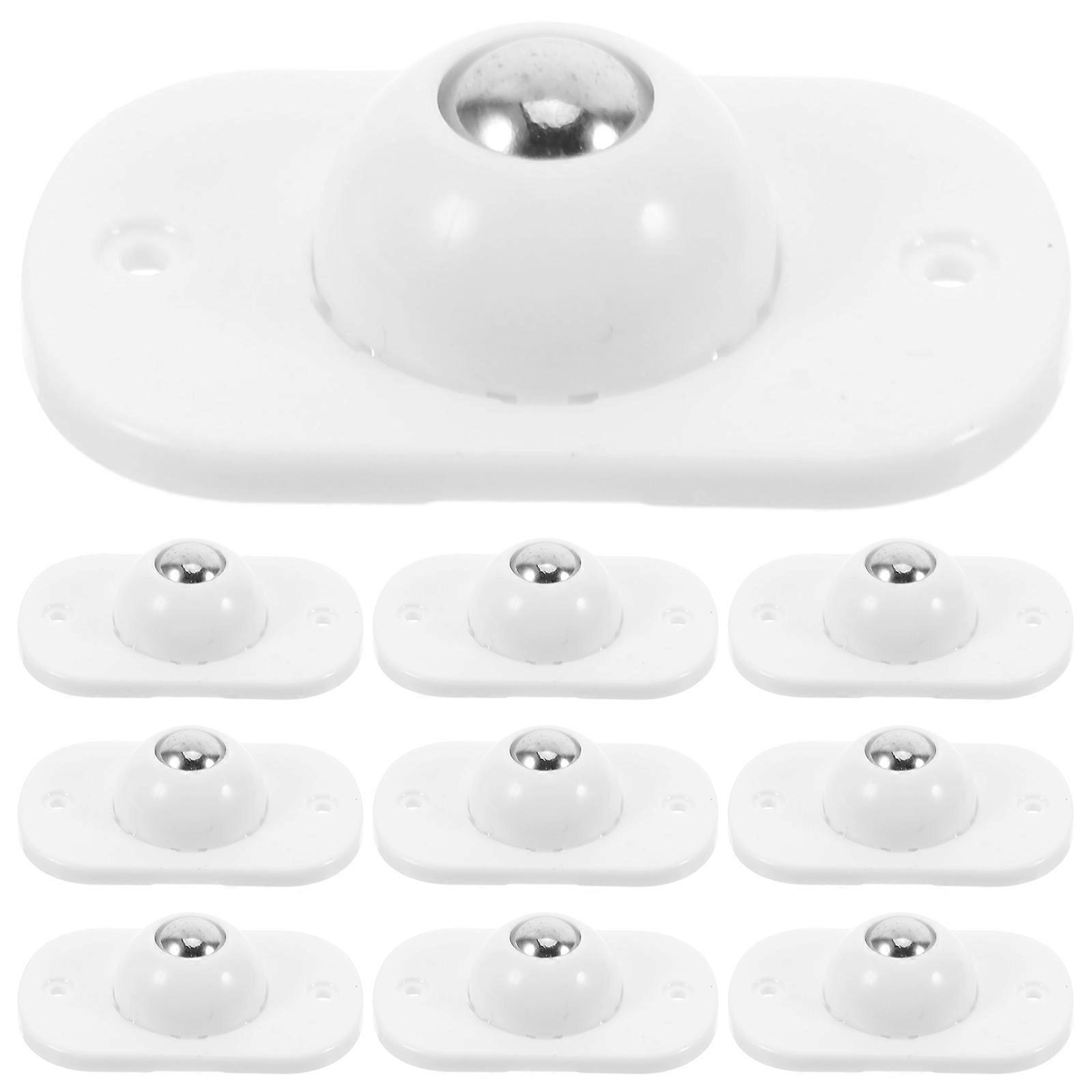 Self Adhesive Paste Caster Wheels 16Pcs White ABS Silent Glide Durable Build for Home Use