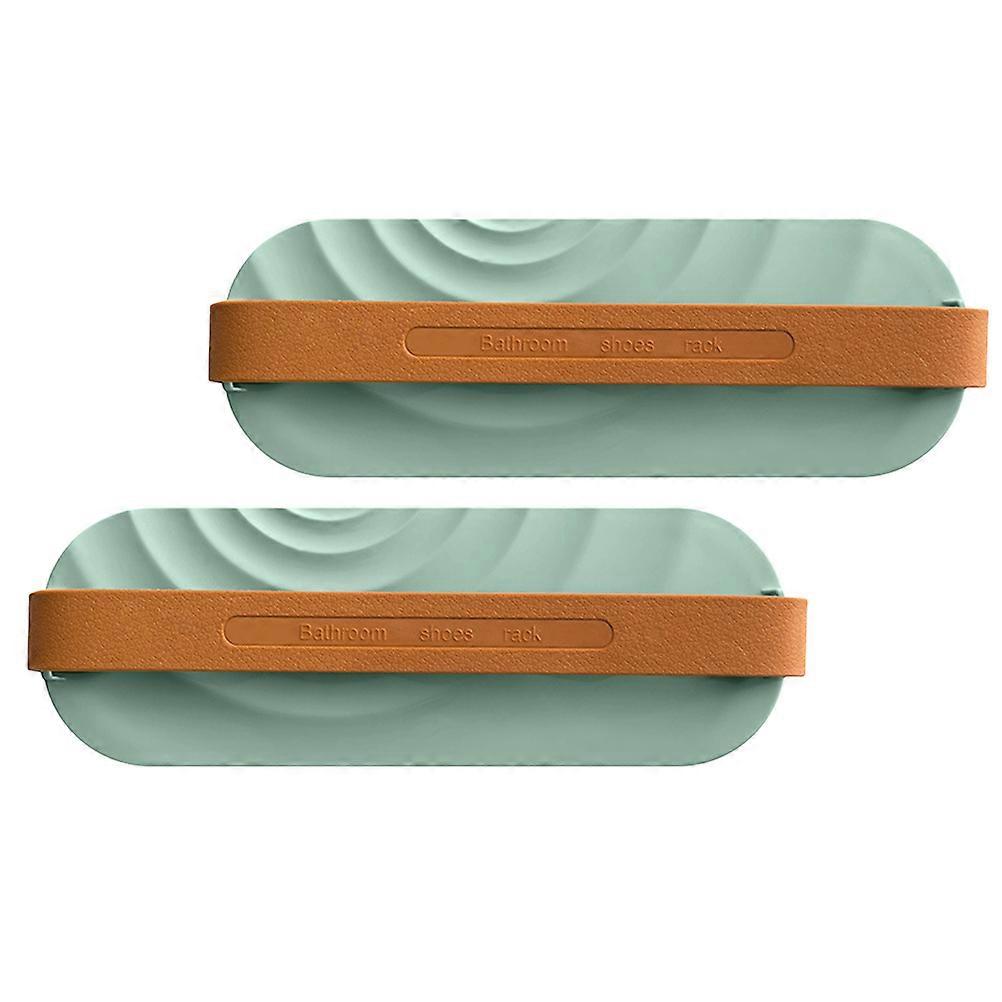 Wall Mounted Slippers Rack Bathroom Slipper Shelf Green 27.5x9.5 Cm Shoe Draining 2Pack