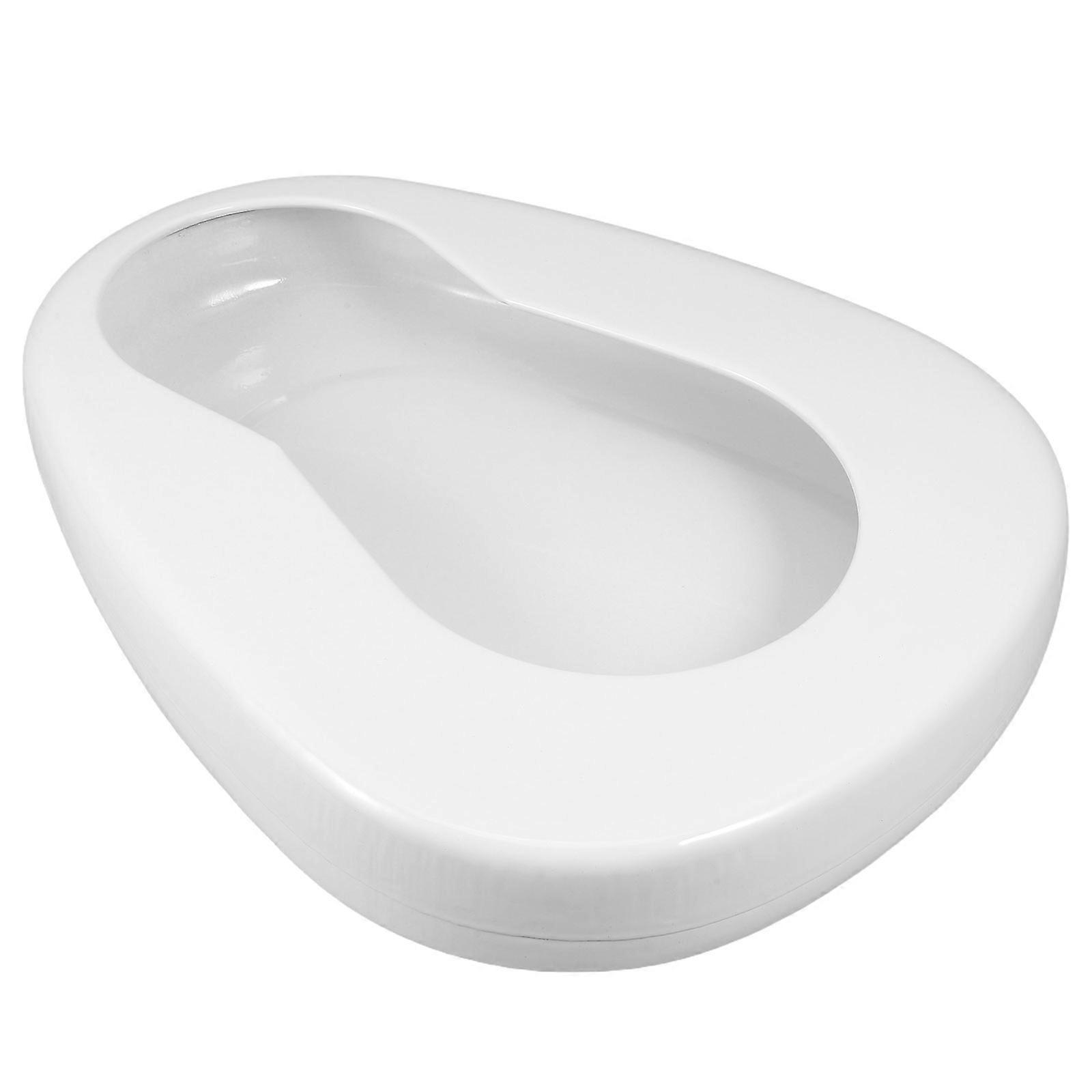 Enamel Bed Pan for Bedridden Patients, Portable Leak Resistant Urinal, Durable and Easy to Clean for Seniors and Disabled