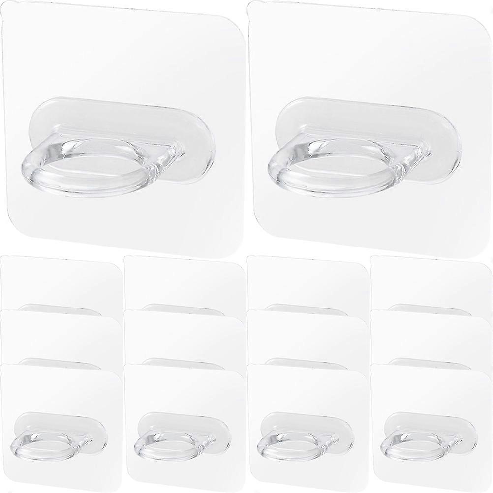 30pcs Adhesive Wall Hooks, Multi Functional Sticky Holders for Spray Bottles, Transparent Design for Bathroom & Kitchen Organization, Space Saving