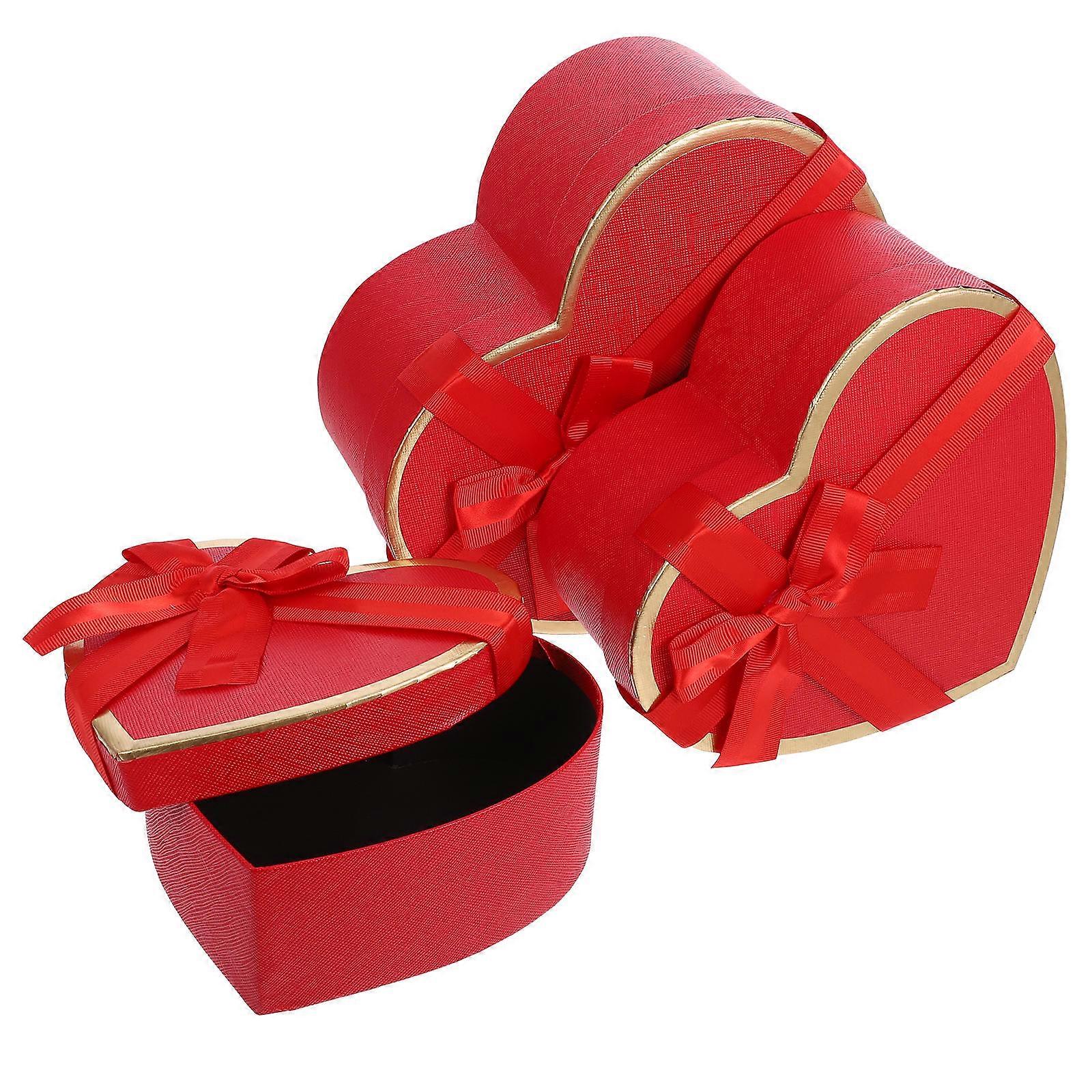 Heart Shaped Red Cardboard Flower Box – Elegant Wrapping for Birthdays, Weddings, and Valentine’s Day – Sturdy Nesting Design