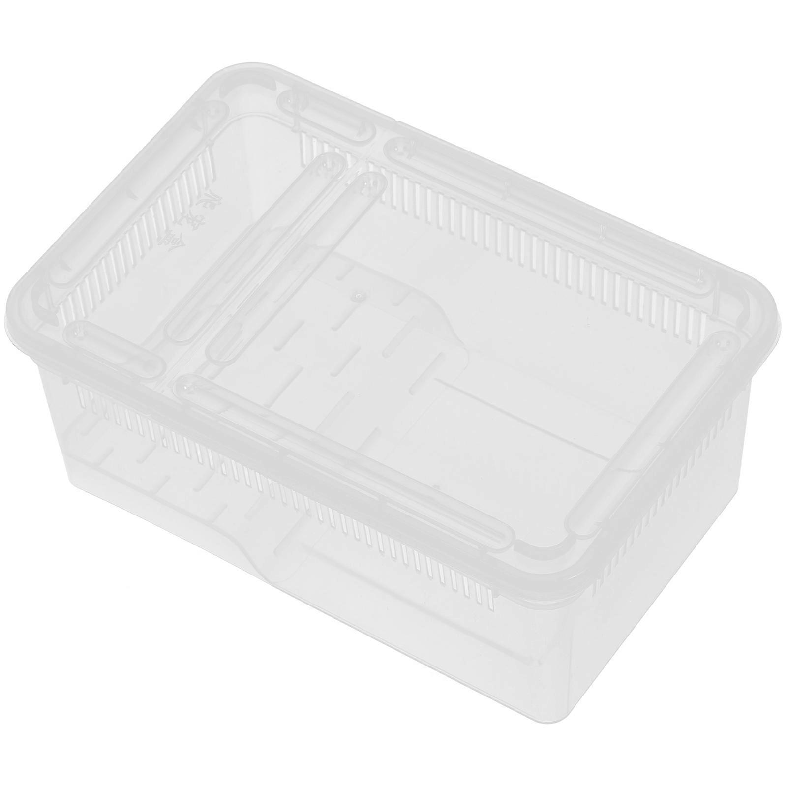 Reptile Carrier For Travel Transparent Plastic Reptile Breeding Box With Versatile Usage Breathable Holes For Pet Owners Lizard Cage 1Set