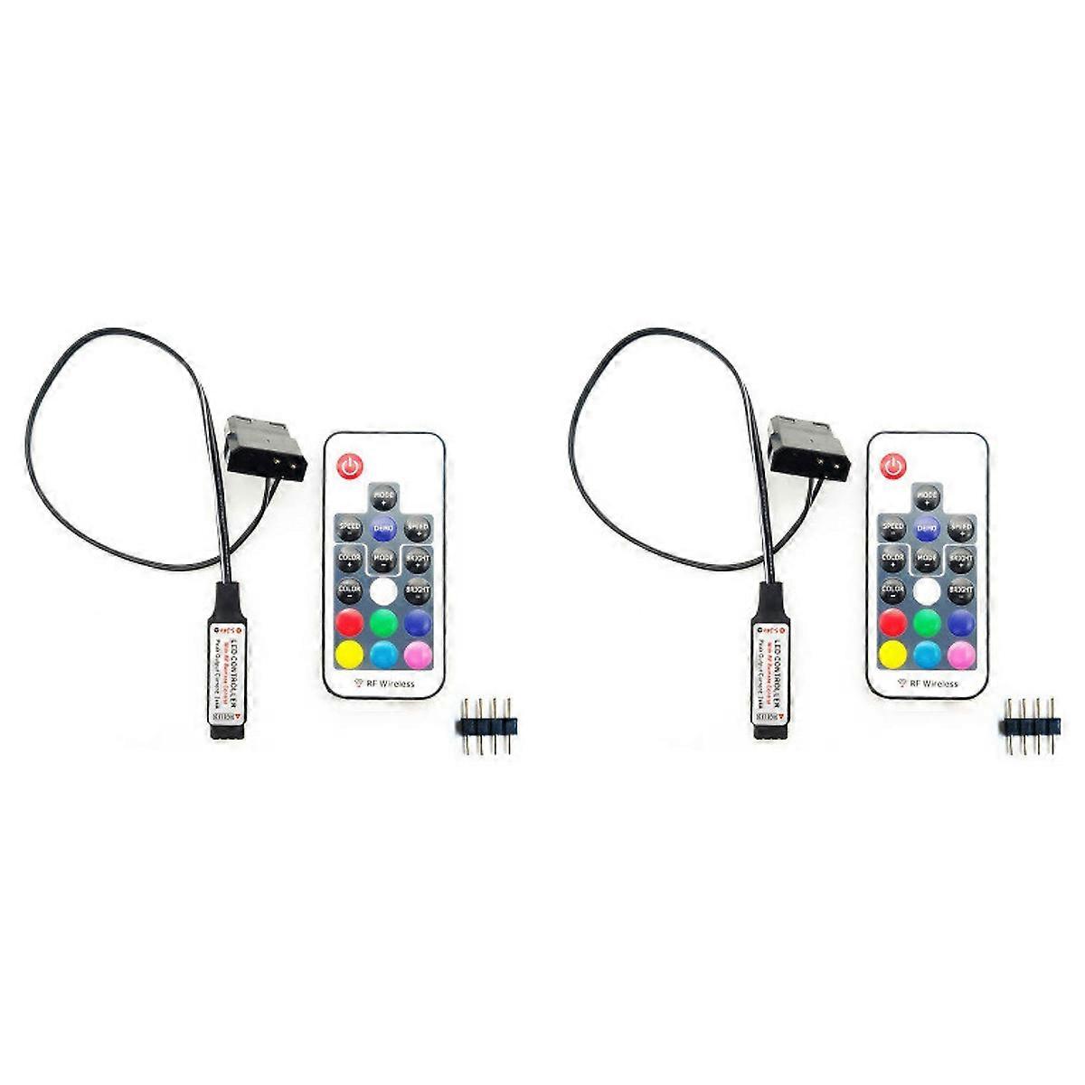 Computer Fan Lighting Effect Controller,5V 3-Pin/12V 4-Pin RGB Fan