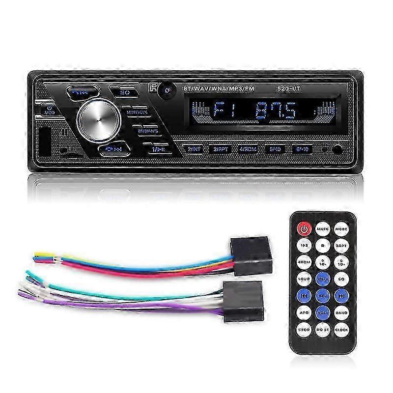 Auto Radio 12v/24v Car/truck Radio Bluetooth 1din Car Stereo Player Phone Aux Iso Interface Mp3 Fm/usb/radio Remote Control