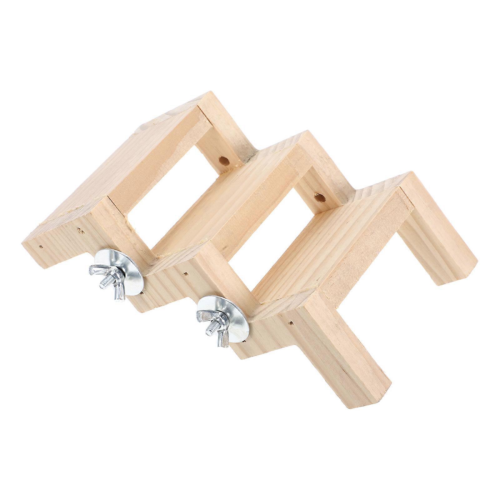 Bird Ladder For Cage Pet Bird Z Shape Wood Entertainment 4.91X4.72X3.58IN Exercise 1Pack