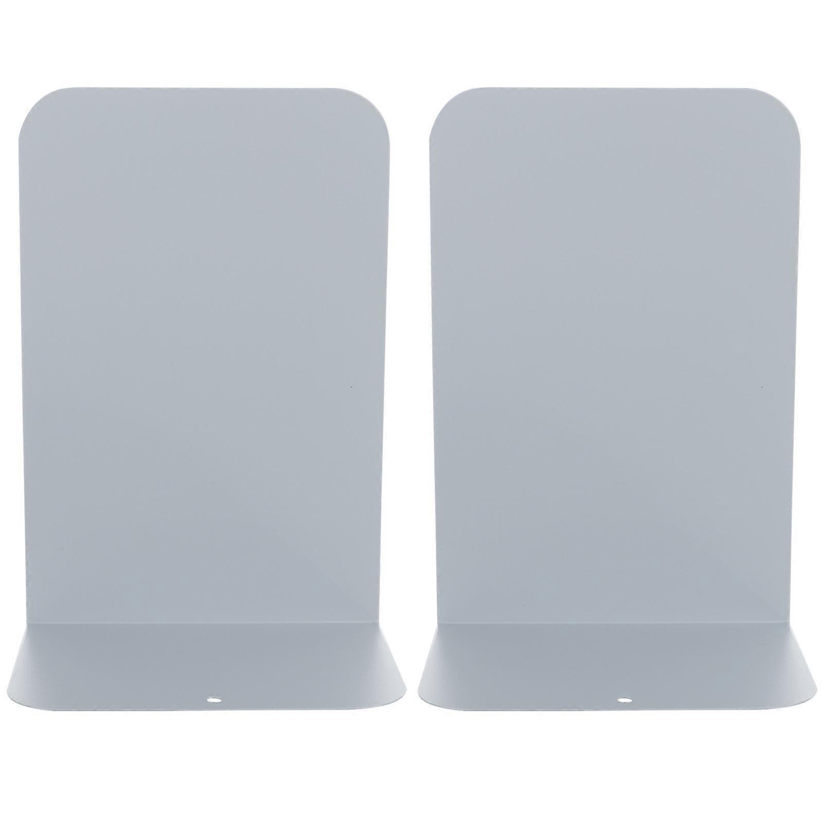 2Pcs Simple Metal Book Ends Practical Desktop Book Organizer for Home
