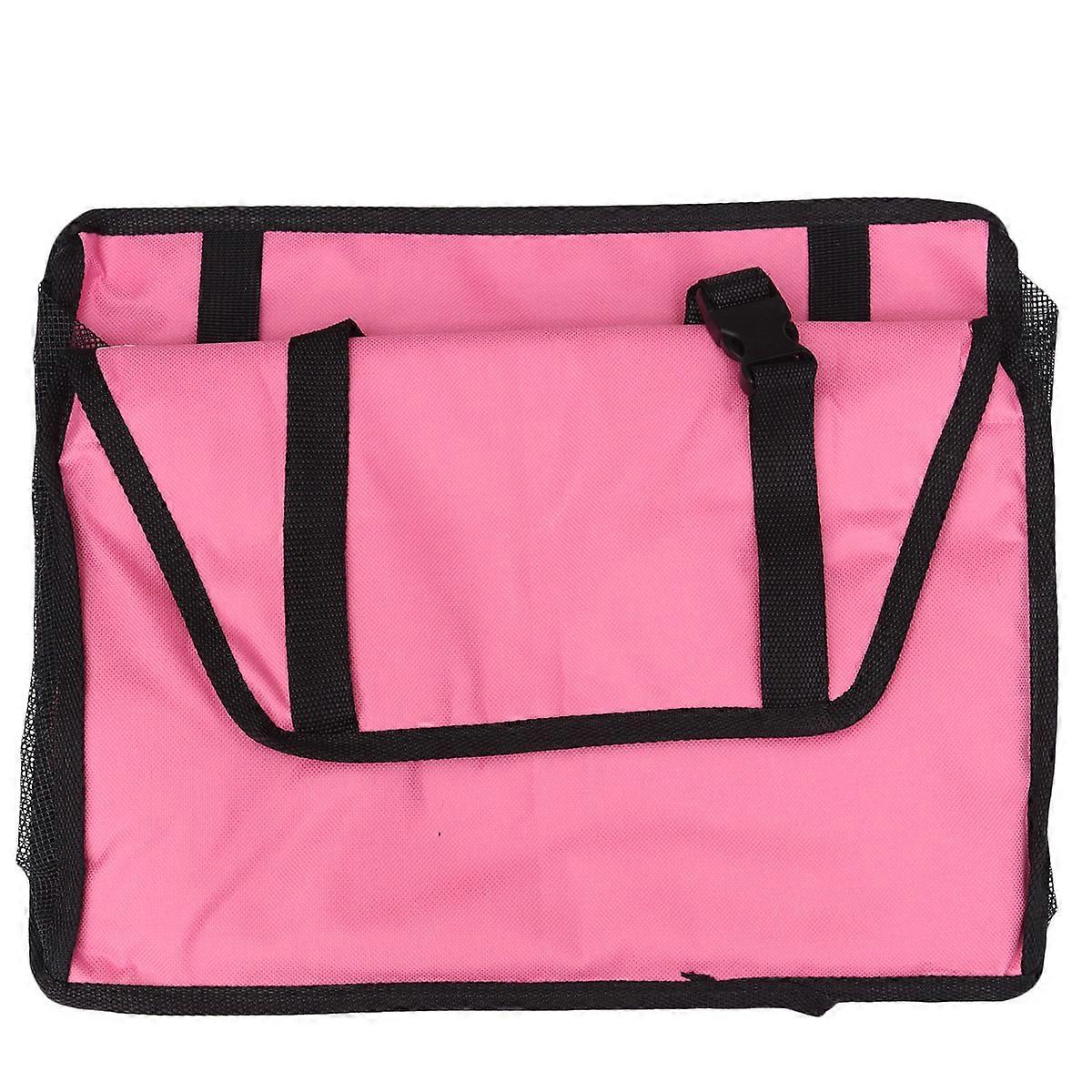 Dog Car Travel Protector Waterproof Square Mesh Hanging Bag for Pets Pink 40.00X25.00X30.00CM 1Pcs
