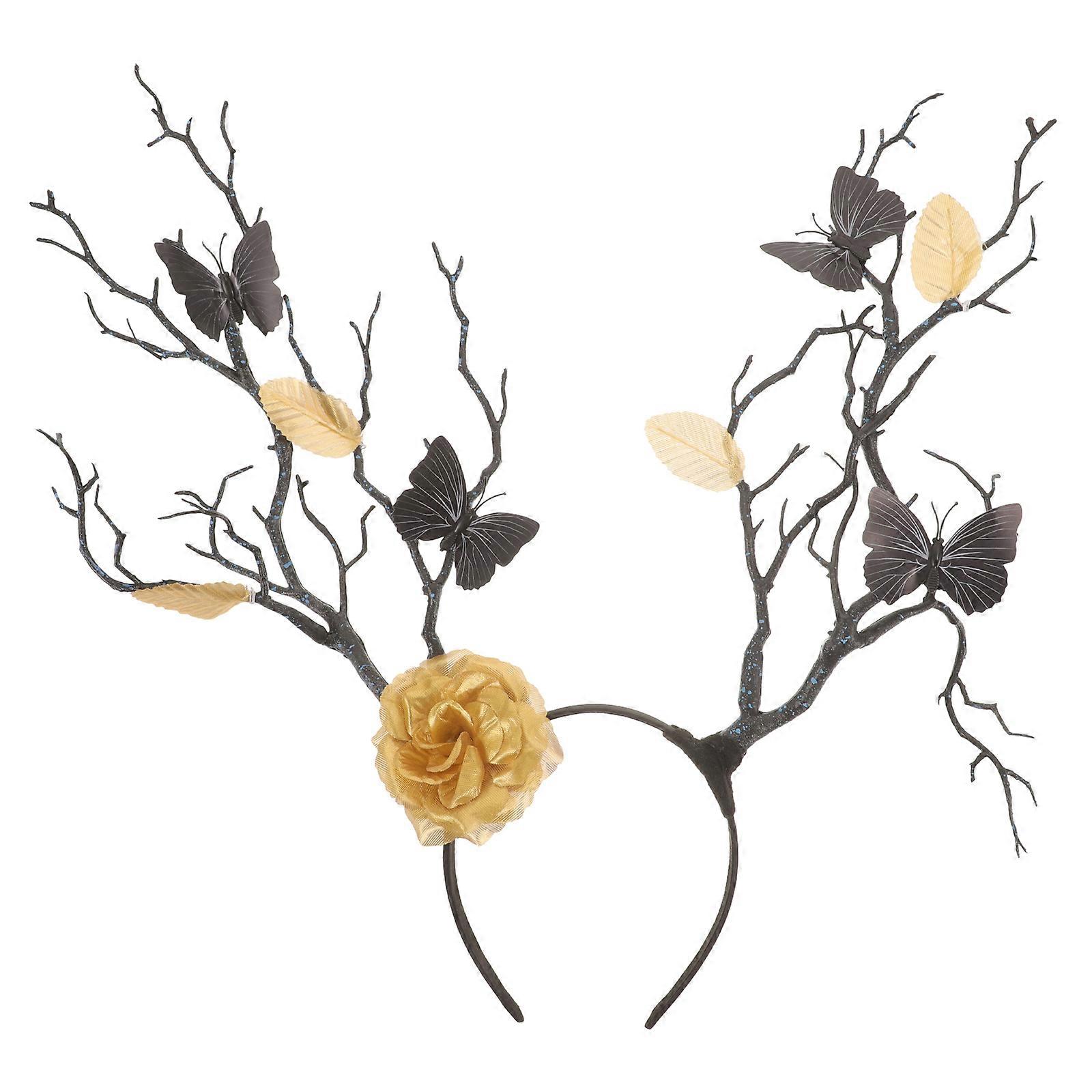 Tree Branch Headbands Simulated Tree Branch Headbands Black 41.00X38.00X5.00CM Wedding Engagement Anniversary Style 1Pack