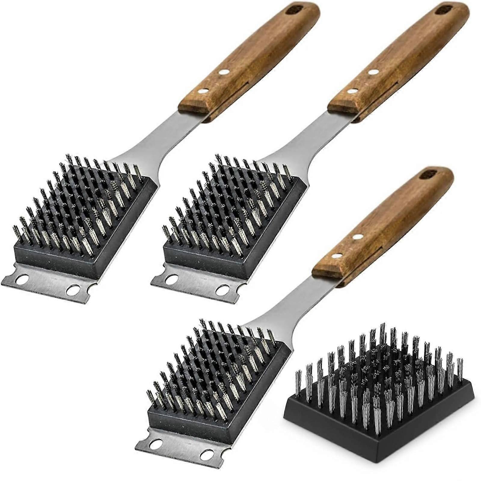 Grill Brush and Scraper, BBQ Grill Brush with Heat Insulation Handle Pack of 3